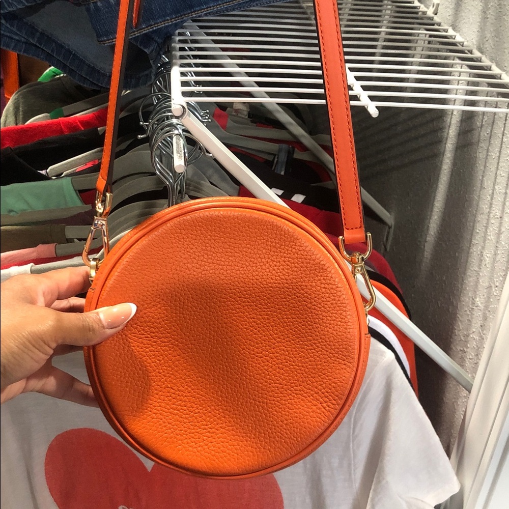 Michael Kors Vibrant Orange Round Crossbody Bag - Picture 2 of 5